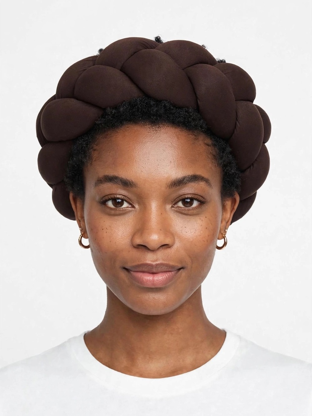 Braided Crown Headband in Dark Brown